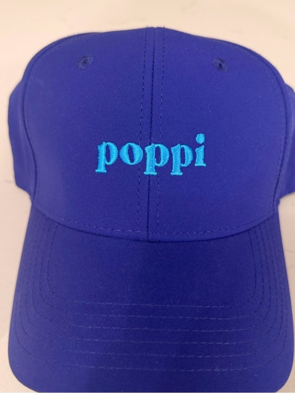 Poppi Embroidered Baseball Cap - Blue